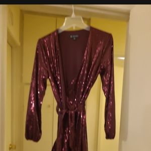 Burgundy long sleeve INC cocktail dress